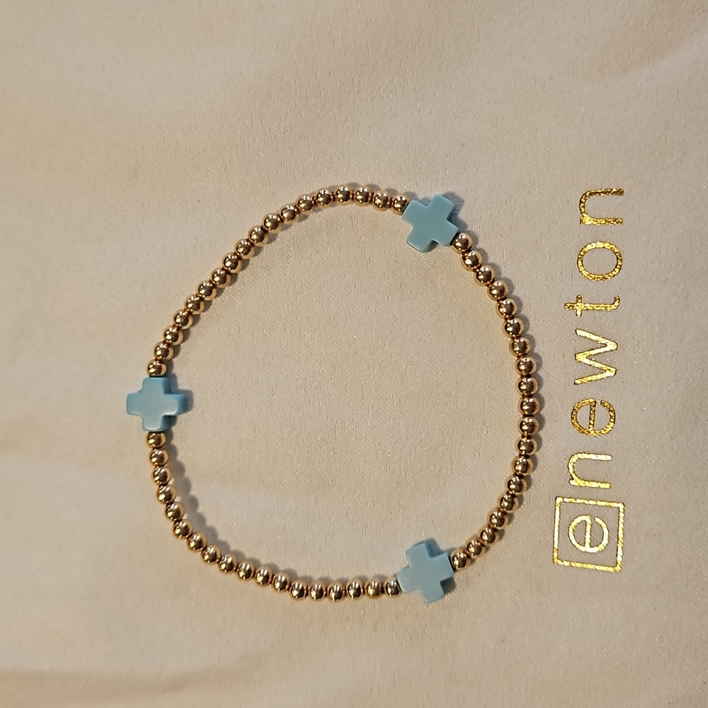 Enewton signature cross pattern 3mm turquoise